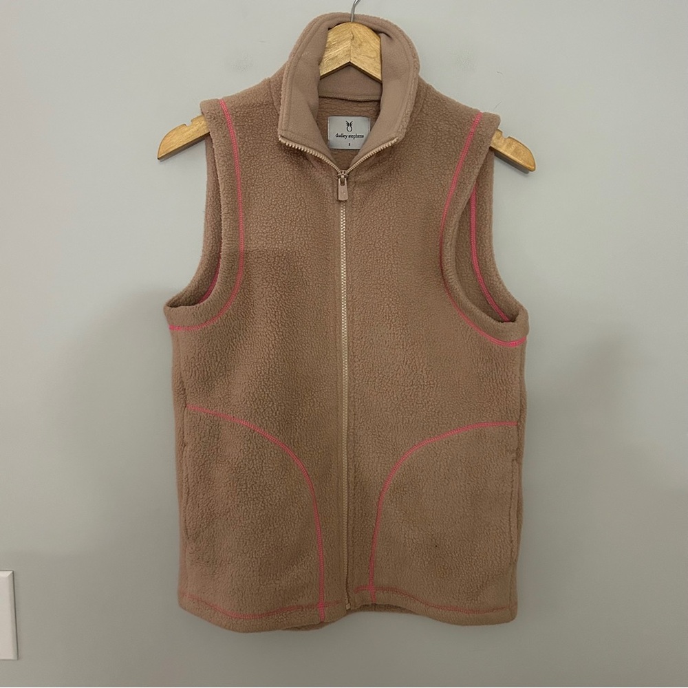 Dudley Stephens Camel Brown Fleece Vest
